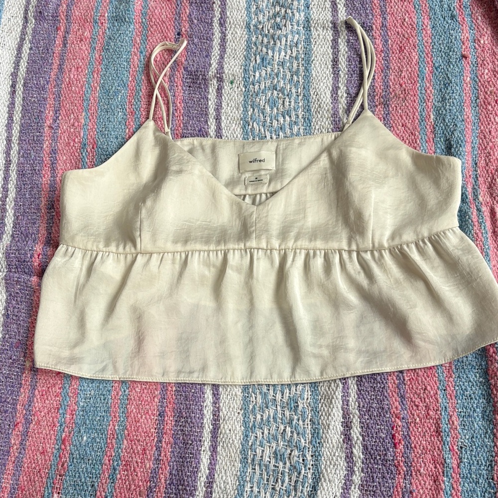 Wilfred by Aritzia white satin camisole